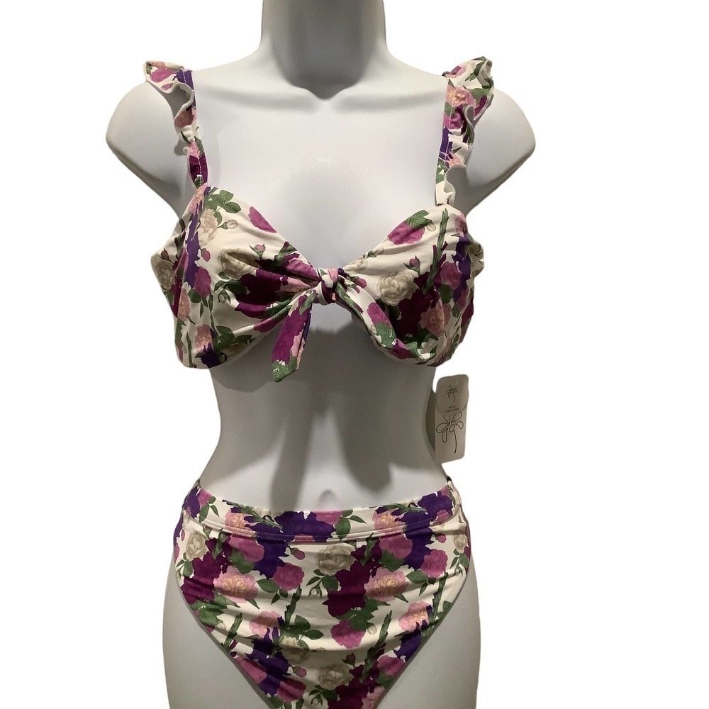 Dippin’ Daisy’s Countess Floral Retro Looking 2 Piece Swimsuit L